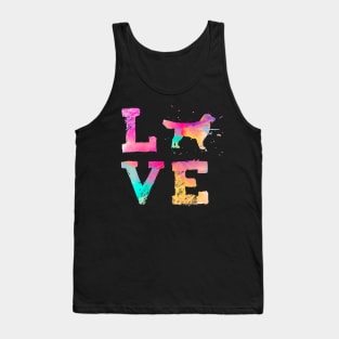 Colorful Golden Retriever Dog Lover Tank Top